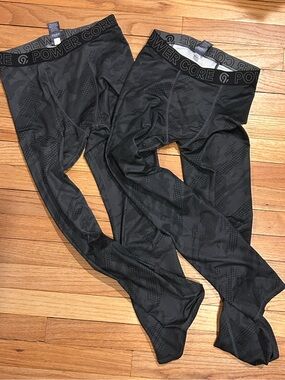 Lot Of 2 Champion Youth Large 12/14 Powercore Compression Pants Fast Dry Sport